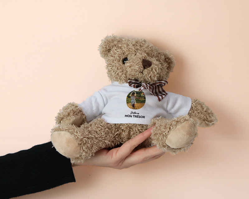 Ourson en peluche personnalisable - Photo et message