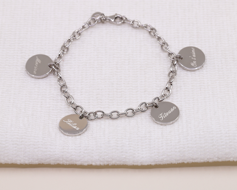 Bracelet médailles - Argent véritable