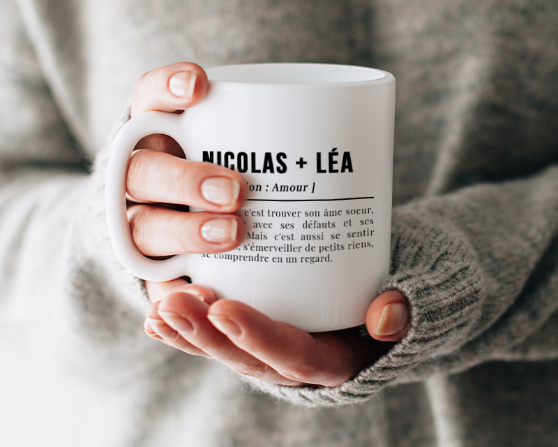 Mug personnalisé couple - Définition Amour