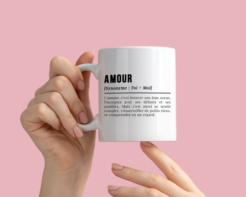 Mug personnalisé couple - Définition Amour