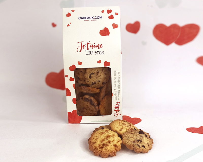 Sachet personnalisé biscuits - Amour