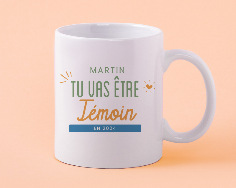 Mug personnalisé - Tu vas être témoin