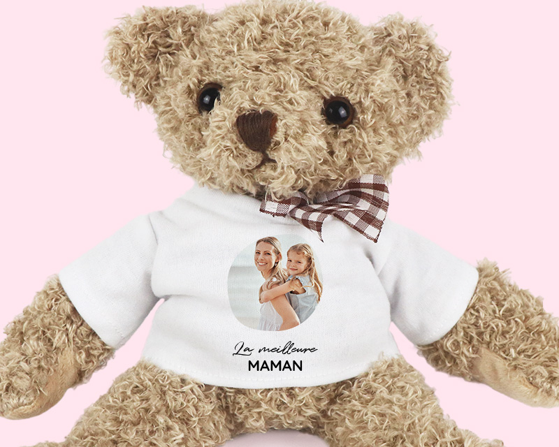 Ourson en peluche personnalisable - Photo et message