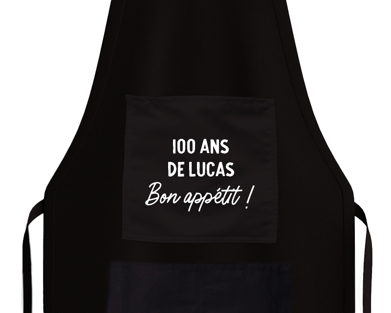 Tablier noir pour homme 100 ans