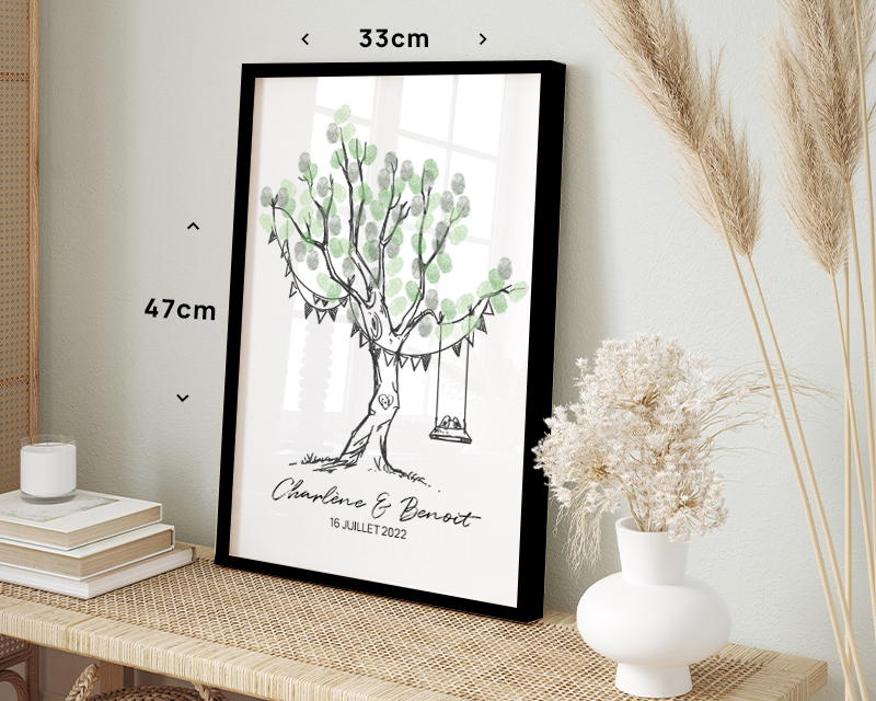 Affiche personnalisée - Arbre à empreintes mariage